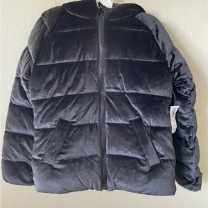 Kid’s Old Navy Velvet Puffer Jacket - BLACK Size L (10-12)